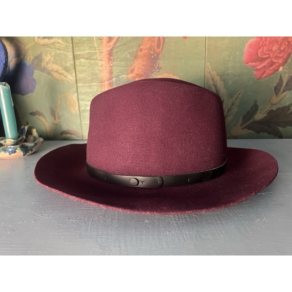 Rag & Bone Women's Fedora Hat Eggplant Purple Wool Size S